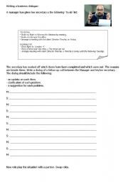 English Worksheet: Business Scenario - Write a dialogue