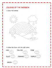 English Worksheet: Colours of the rainbow