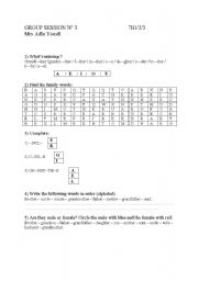 English worksheet: family