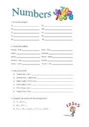 English Worksheet: Numbers 