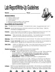 English Worksheet: LAb Report Write-up