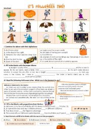 English Worksheet: ITS HALLOWEEN TIME!