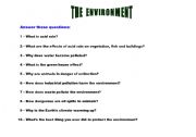 English worksheet: environment