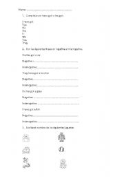 English worksheet: have got 