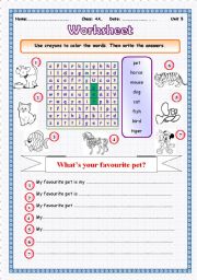 English Worksheet: pets