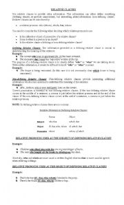 English Worksheet: Relative Clauses