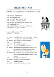 English Worksheet: health problems doctor patient dialogue
