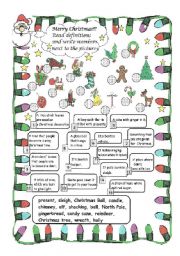 English Worksheet: Christmas Riddles