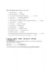 English Worksheet: SOME ANY NO