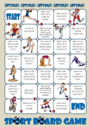 English Worksheet: Sports Board Game