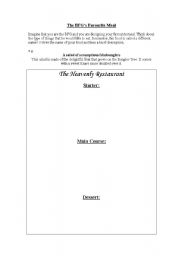 English Worksheet: The BFGs Meal