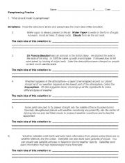 English Worksheet: Paraphrasing Practice