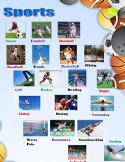 English Worksheet: Sports Pictionary