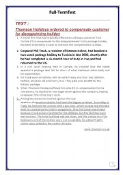 English Worksheet: full term English test