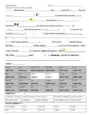 English Worksheet: Irregular past tense verbs in Your Story About Elementary School