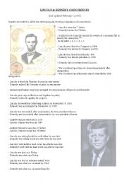 Lincoln and Kennedy Coincidences (Simple past Practice)