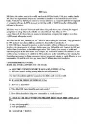 English Worksheet: Bill  Gates