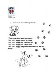 English Worksheet: This little puppy went to market