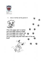 English worksheet: This little puppy went to market