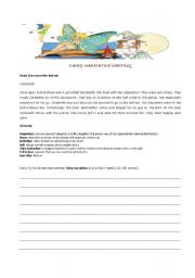 English worksheet: FAIRY NARRATIVE WRITING