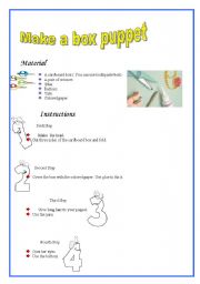 English worksheet: Box Puppet 