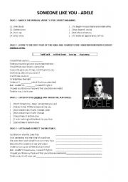 English Worksheet: Adele - Someone like you 