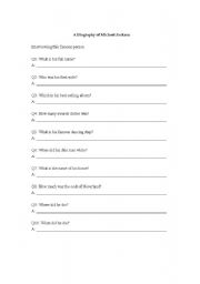 English worksheet: Biography of MJ