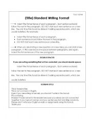 Standard Writing Format