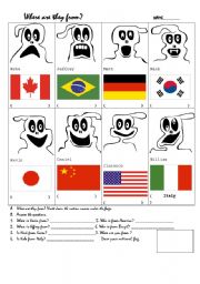 English Worksheet: Where are they from?