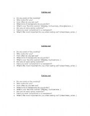 English Worksheet: eating out