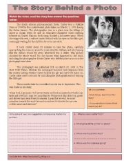 English Worksheet: The Story Behind The Photo ; Sudan Vulture Boy