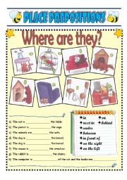 English Worksheet: Place Prepositions
