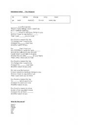 English Worksheet: song