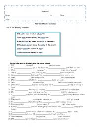 English Worksheet: First conditonal