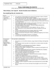 English Worksheet: Ancient Civ Lesson Plan