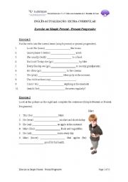 English Worksheet: present simple and continuous