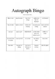English Worksheet: Autograph Bing