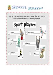 English Worksheet: Sport game