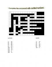 English worksheet: Crossword