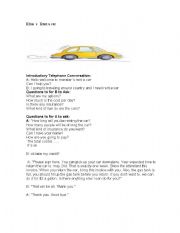 English worksheet: Renting a car