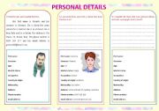 English Worksheet: Personal Details