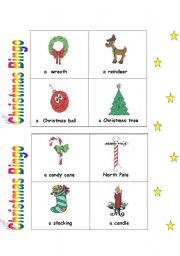 English worksheet: Christmas Bingo