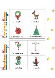 English Worksheet: Christmas Bingo