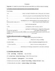 English worksheet: present forms exercises