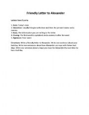 English Worksheet: Friendly Letter