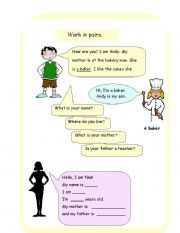 English Worksheet: Talk about profession