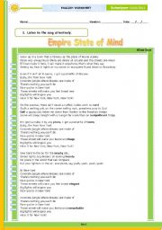 English Worksheet: Empire State of Mind