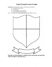 English worksheet: Personal Coat of Arms