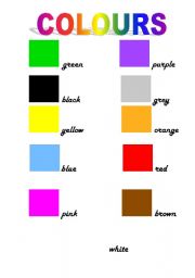 English Worksheet: colours