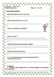 English worksheet: king lear